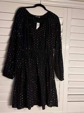 GAP XL Black Summer Dress with Silver accents